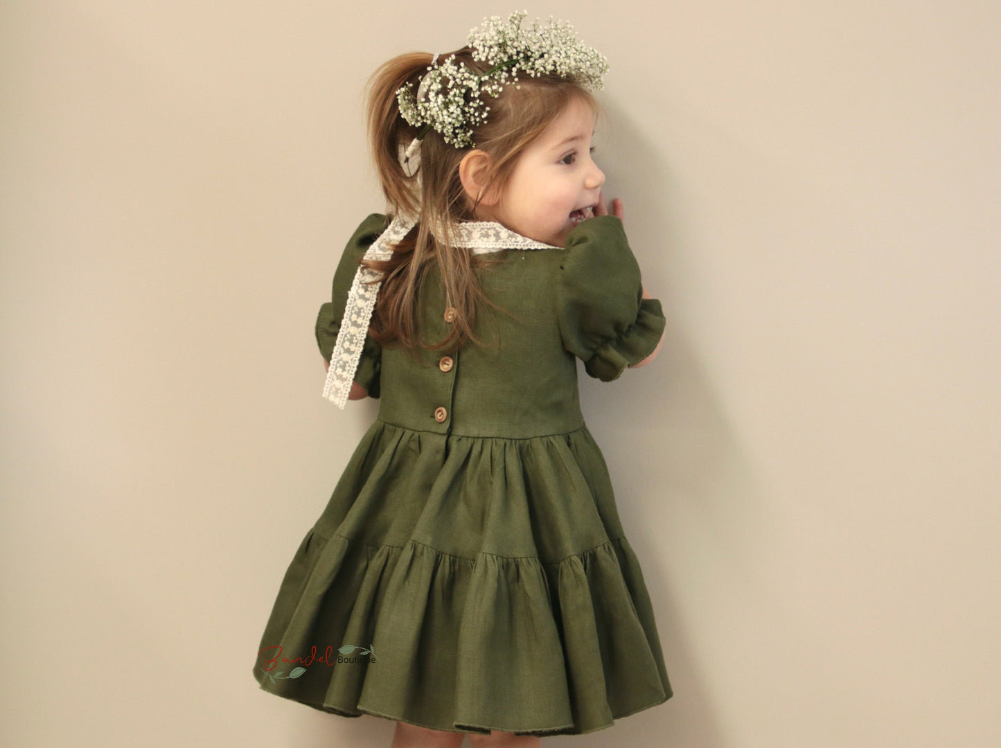 Noya Linen Green Dress