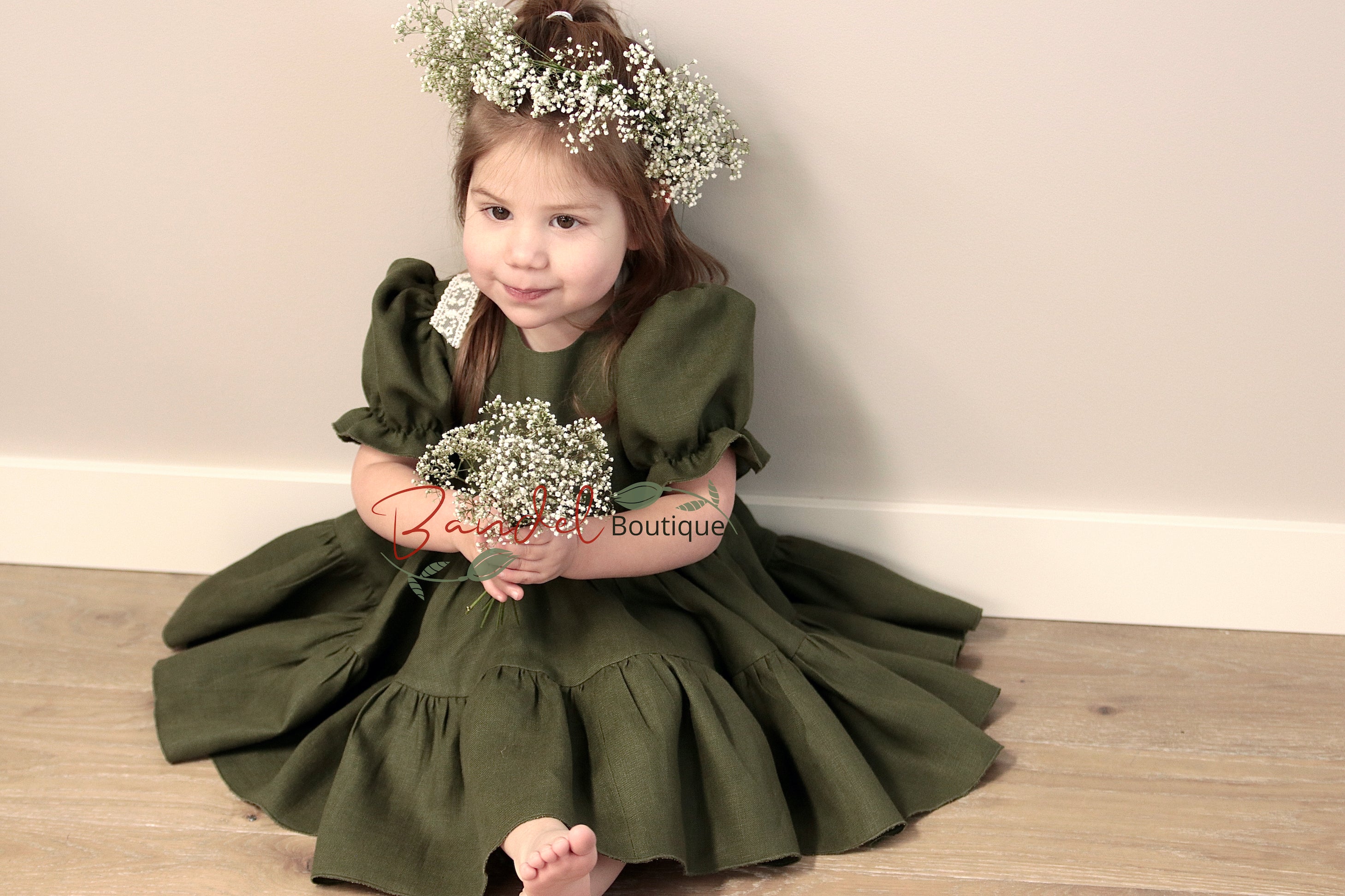 Olive green shop flower girl dresses