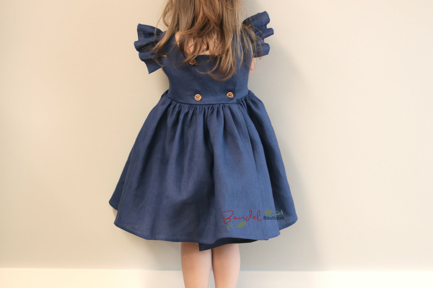 Royal Blue Girl Linen Dress