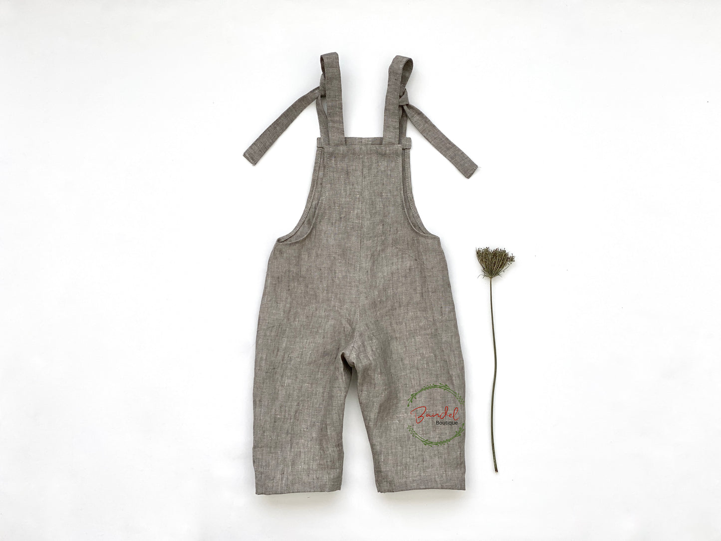 Linen Dungarees- Khaki