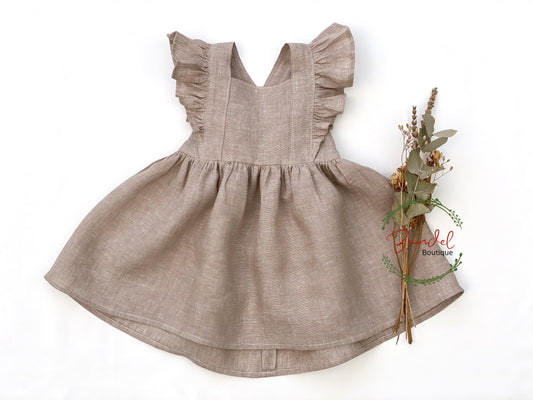 Sand Linen Vintage Dress