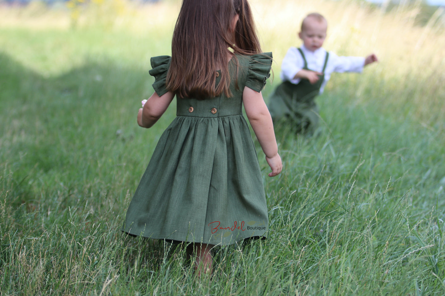 Flutter Sleeves Linen Dress