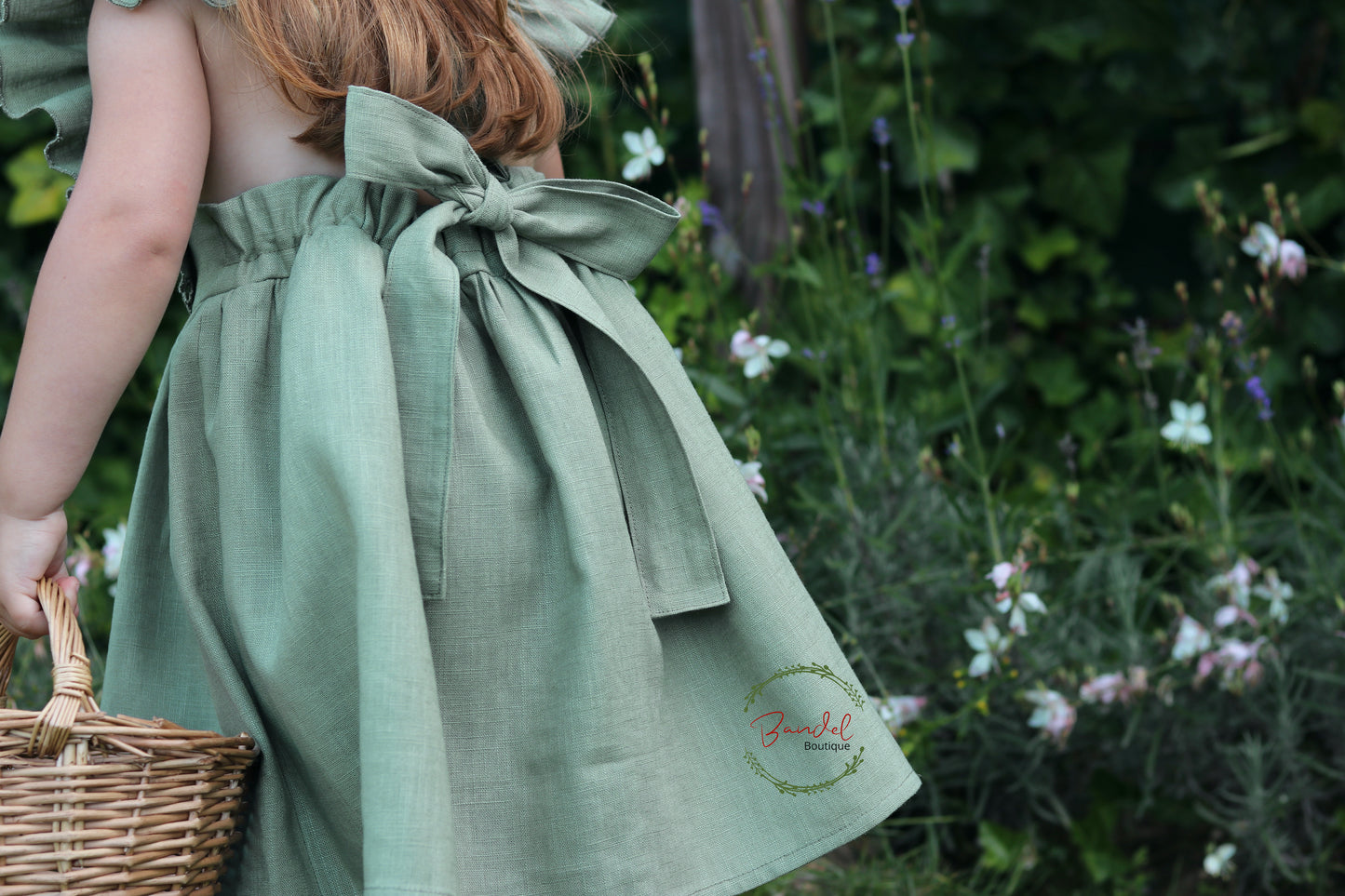 flower girl linen dress mint 