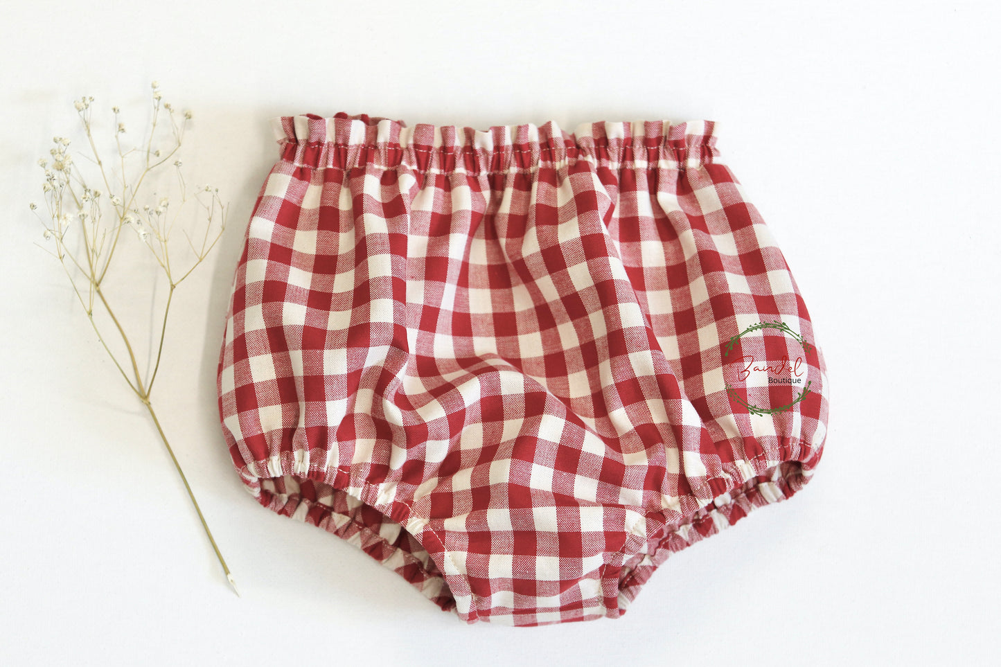 Bordeaux check diaper- cover, Newborn bloomers, gingham baby shorts, toddler underwear 