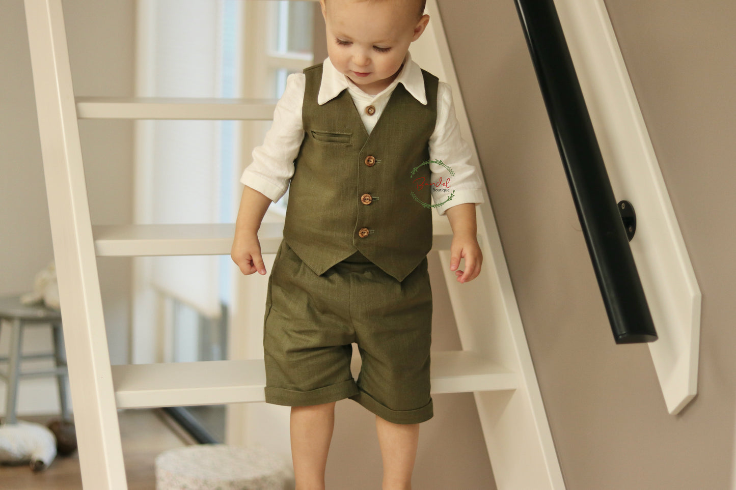 Sage -Green Short Pageboy Outfit