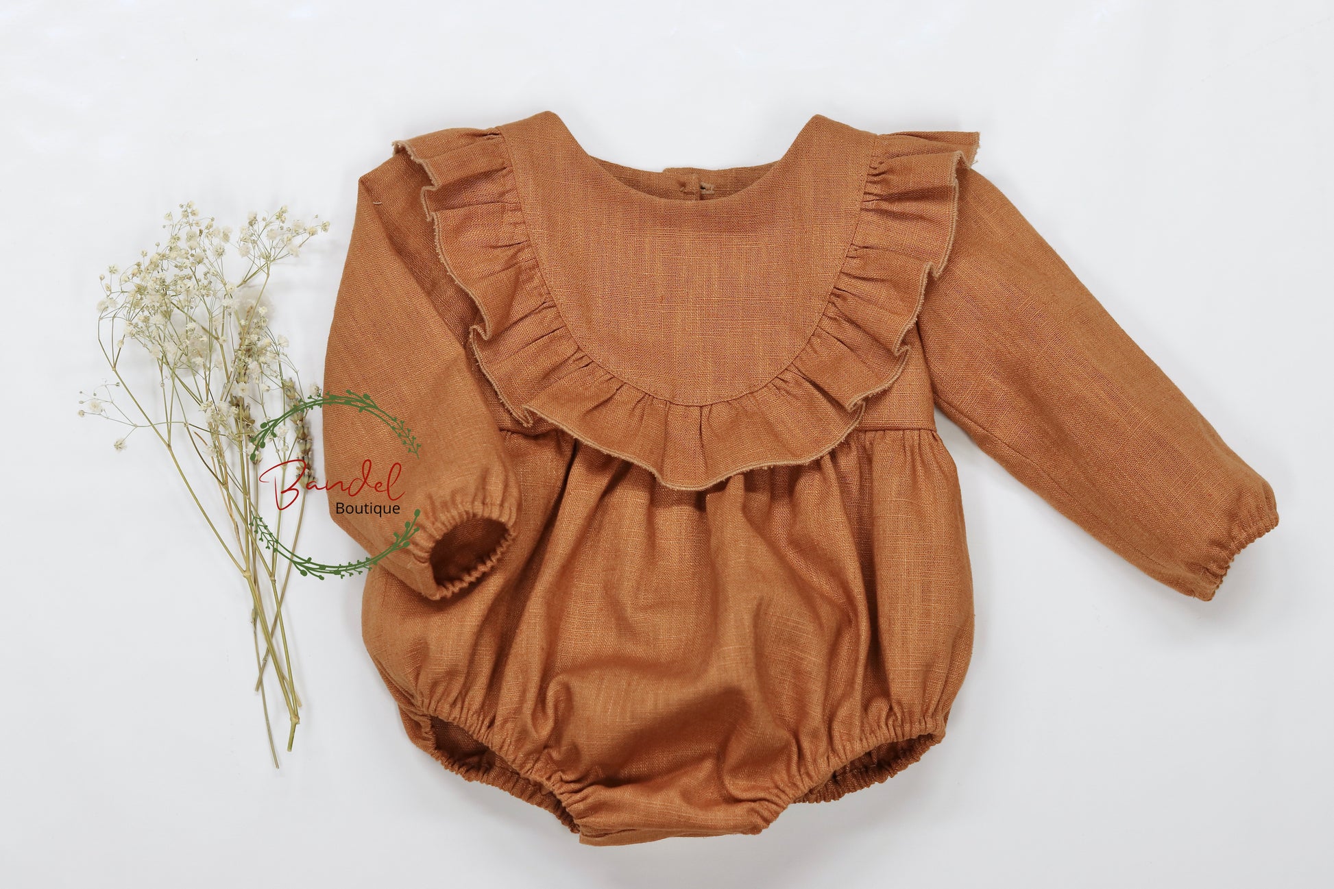 linen vintage baby romper 