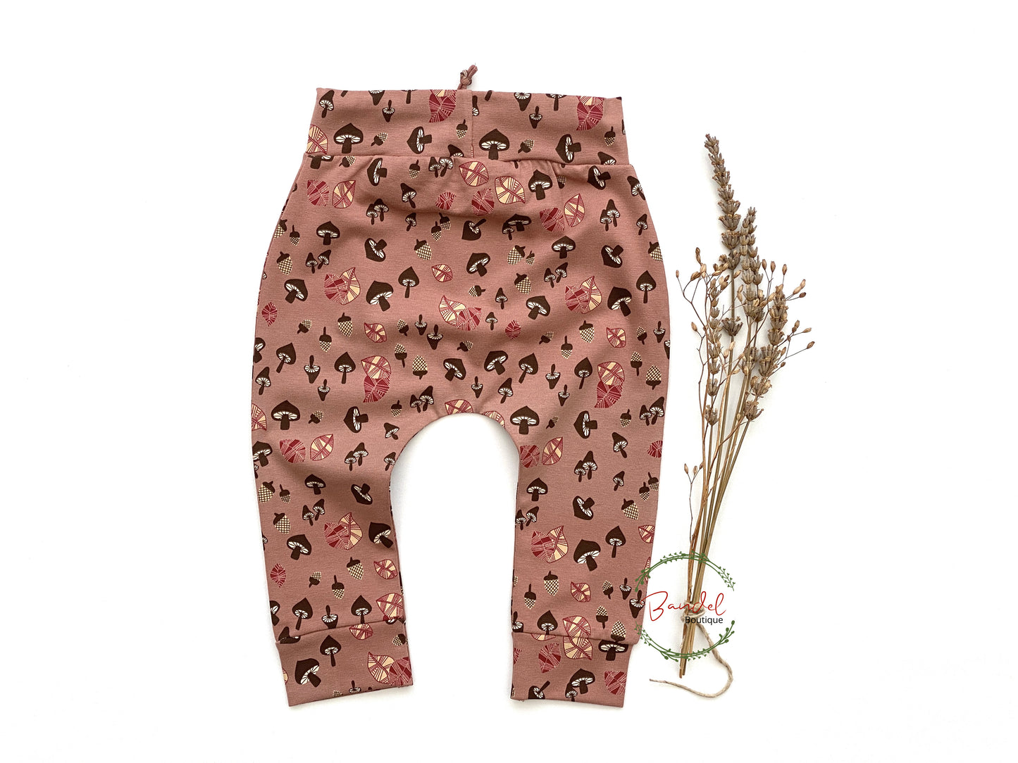 Mushroom Baby Leggings With Drawcord