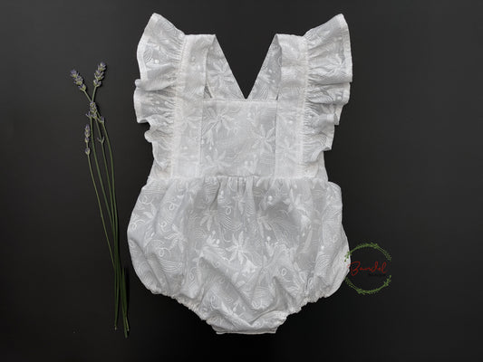 Ivory Embroidery Bubble Romper